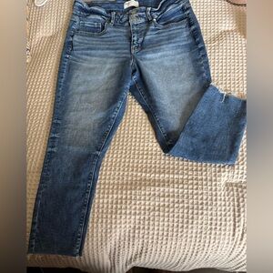 BKE Distressed Blue Ankle Jeans